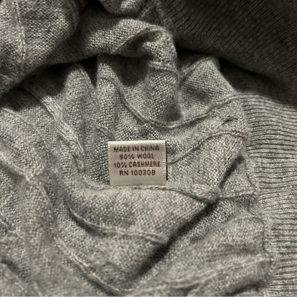 Peter Millar Sweater Cable Knit Cashmere Wool Luxe Blend Grey Mens XXL - Picture 5 of 5